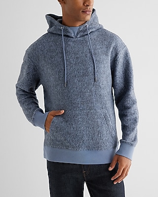 Heathered Fleece Hoodie Blue Men's XS