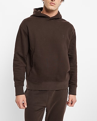 Suede Fleece X Logo Hoodie Brown Men's S