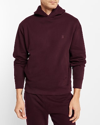 Suede Fleece X Logo Hoodie Purple Men's XS