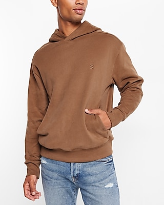 Suede Fleece X Logo Hoodie Brown Men's XS