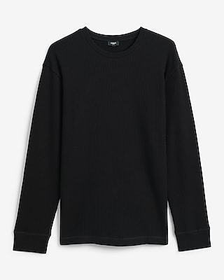 Classic Fit Textured Waffle Long Sleeve T-Shirt