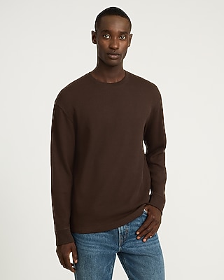 Classic Fit Textured Waffle Long Sleeve T-Shirt