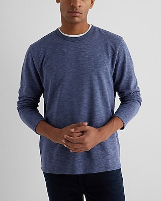 Marled Long Sleeve T-Shirt Blue Men's M Tall
