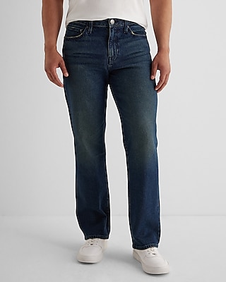 Bootcut Dark Wash Stretch Jeans, Men's Size:W33 L32