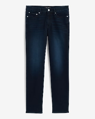 Slim Straight Dark Wash Jeans in Flex Fleece