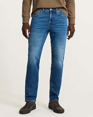 Slim Straight Medium Wash Jeans in Flex Fleece