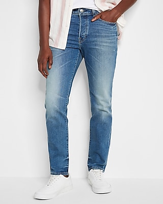 Slim Medium Wash Stretch Jeans, Men's Size:W29 L32