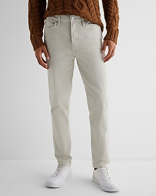 Athletic Skinny Cream Hyper Stretch Jeans
