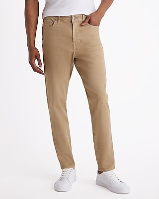 Athletic Skinny Light Brown Hyper Stretch Jeans, Men's Size:W30 L30