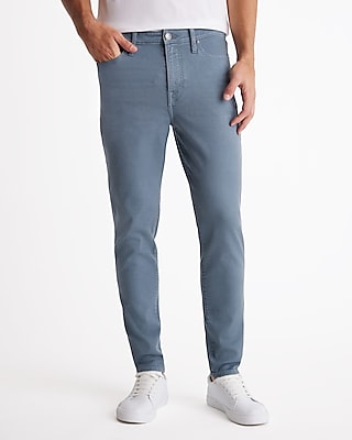 Athletic Skinny Dusty Blue Hyper Stretch Jeans, Men's Size:W32 L34