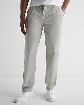 Athletic Slim Pleated Hyper Stretch Modern Chino Gray Men's W34 L30