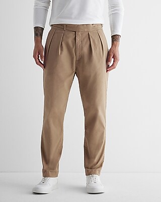 Athletic Slim Modern Chino Belted Pleated Pant