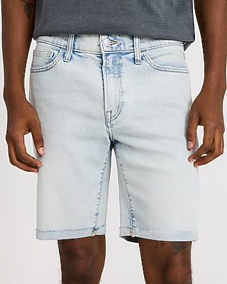 10" Slim Light Wash Denim Shorts
