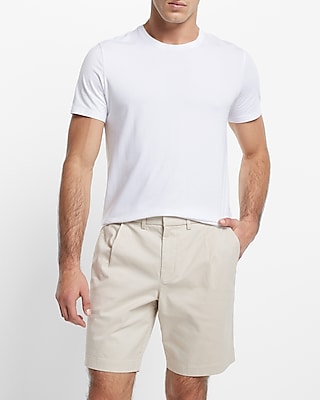 Pleated 8" Stretch Modern Chino Shorts Neutral Men's 38