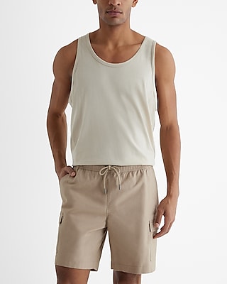 6" Elastic Waist Cargo Shorts Neutral Men's L