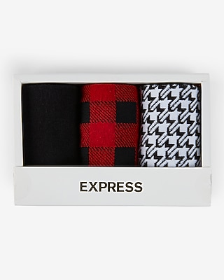 3 Pack Buffalo Plaid & Houndstooth Dress Socks