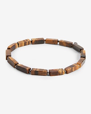 Brown Rectangular Beaded Bracelet
