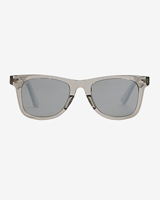 Gray Mirrored Rounded Square Sunglasses