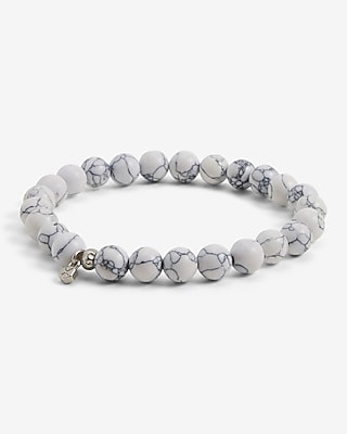 White Marbled Beaded Bracelet