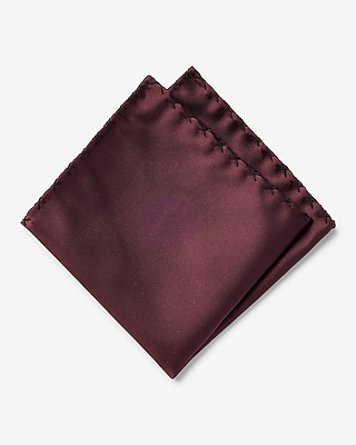 Burgundy Whip Stitch Pocket Square