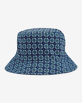 Reversible Blue Geo Bucket Hat