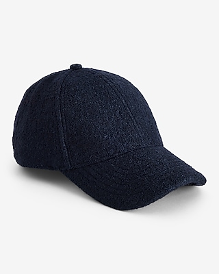 Navy Textured Boucle Baseball Hat
