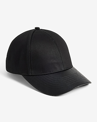 Faux Leather Brim Baseball Hat