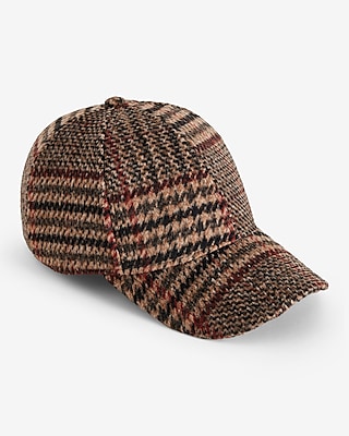 Plaid Wool-Blend Baseball Hat