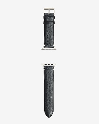 Black Faux Leather Watch Band