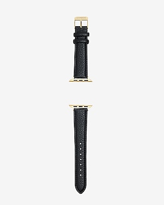 Black Faux Leather Watch Band Black Men's One Size