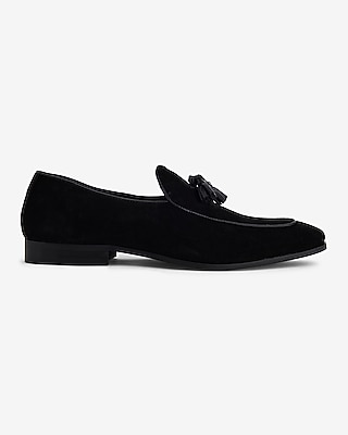 Black Genuine Suede Tassel Loafer