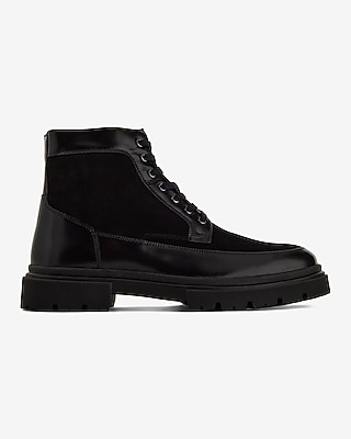 Multi Finish Genuine Leather Lug Sole Boot
