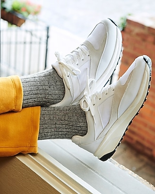 Faux Leather Runner Sneakers