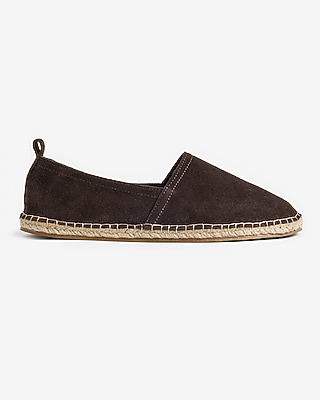 Espresso Brown Genuine Suede Slip-On Espadrilles