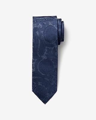 Classic Navy Monochromatic Paisley Print Tie