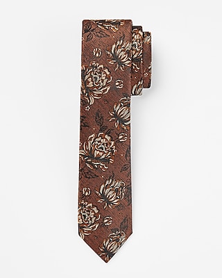 Burnt Sienna Peony Print Tie