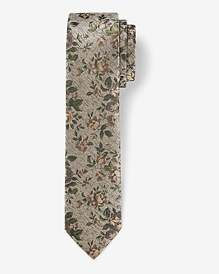 Tan Floral Textured Tie