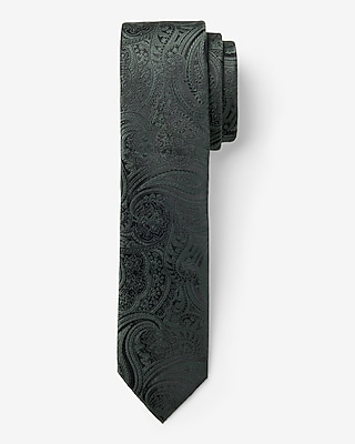Green Jacquard Paisley Tie