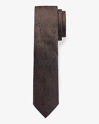Brown Paisley Print Tie
