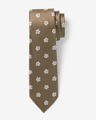 Olive Daisy Print Tie