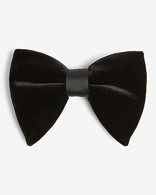 Exaggerated Black Velvet Bow Tie