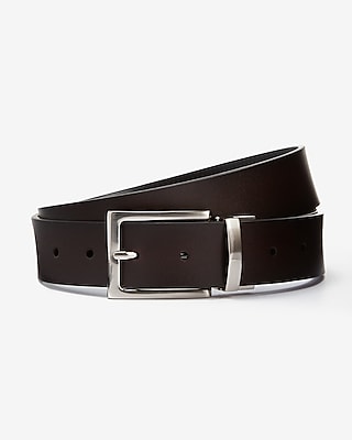 Leather Reversible Prong Buckle Belt