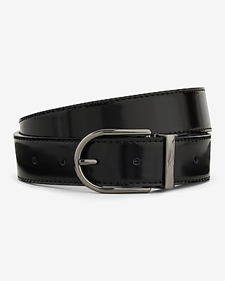 Black & Gray Genuine Leather Reversible Belt