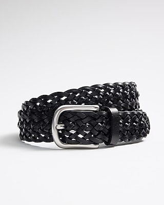 Black Braided Leather Belt