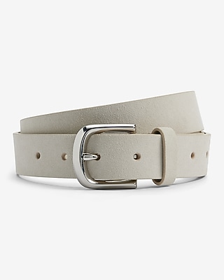 Light Gray Genuine Suede Prong Buckle Belt
