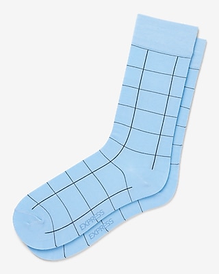 Windowpane Print Dress Socks