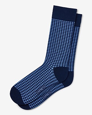 Blue Houndstooth Dress Socks