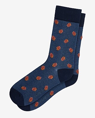 Leaf Print Dress Socks