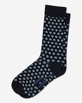 Navy Geo Dot Print Dress Socks