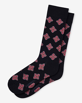 Red Medallion Dress Socks